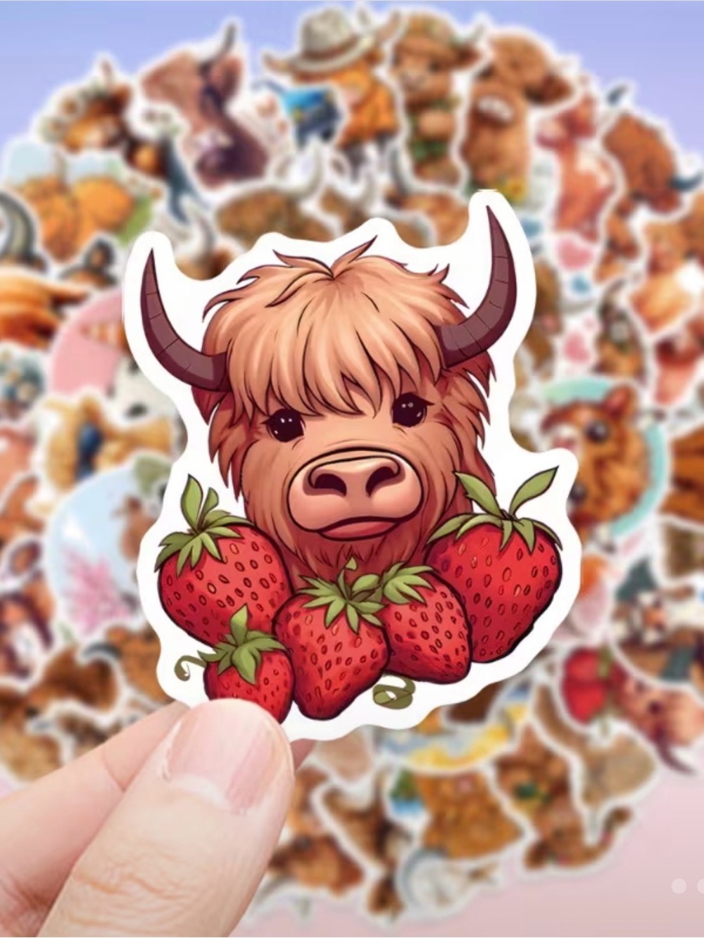 50pcs Highland Cow Stickers NWT - Picture 2 of 6